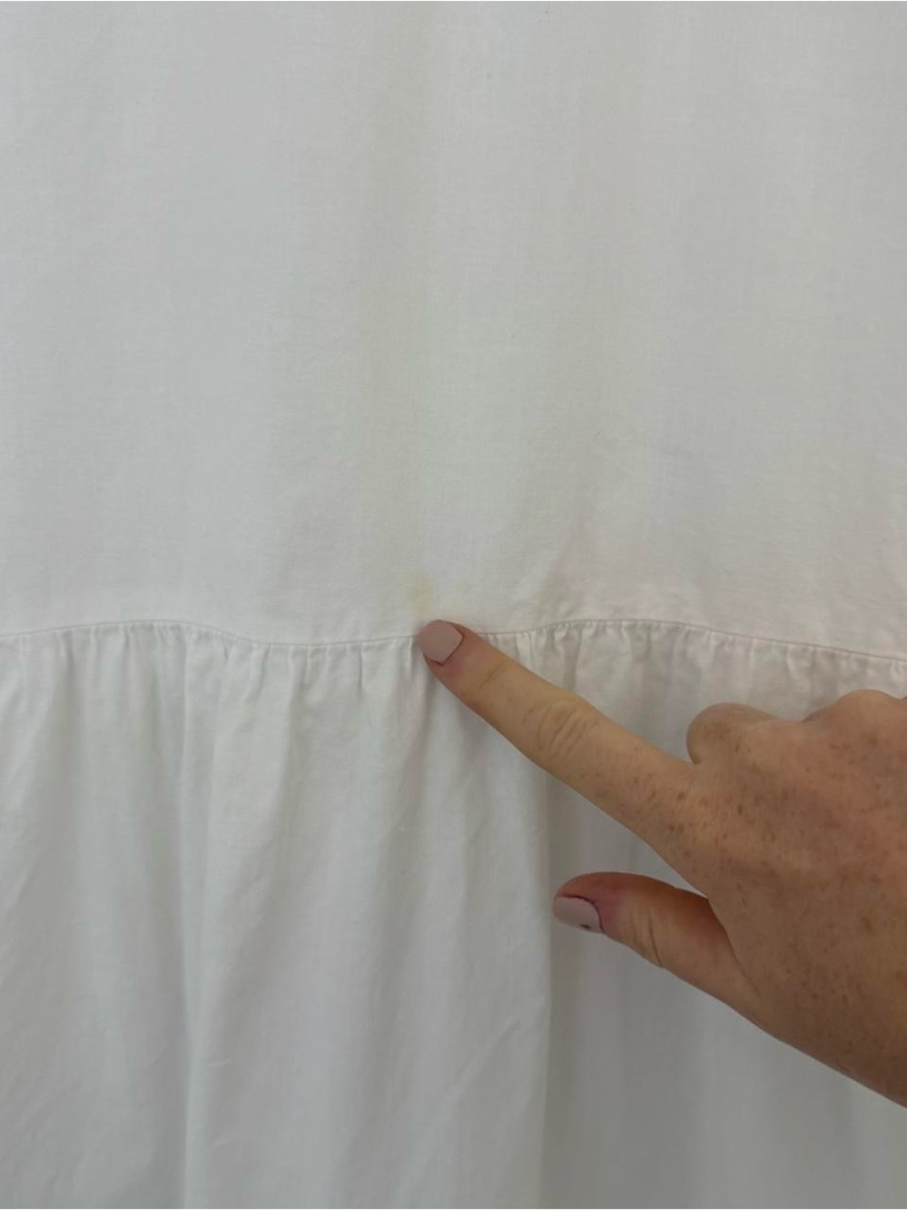 Vintage Bloomingdales White cotton drop waist dress with pleated detail - Picture 5 of 8